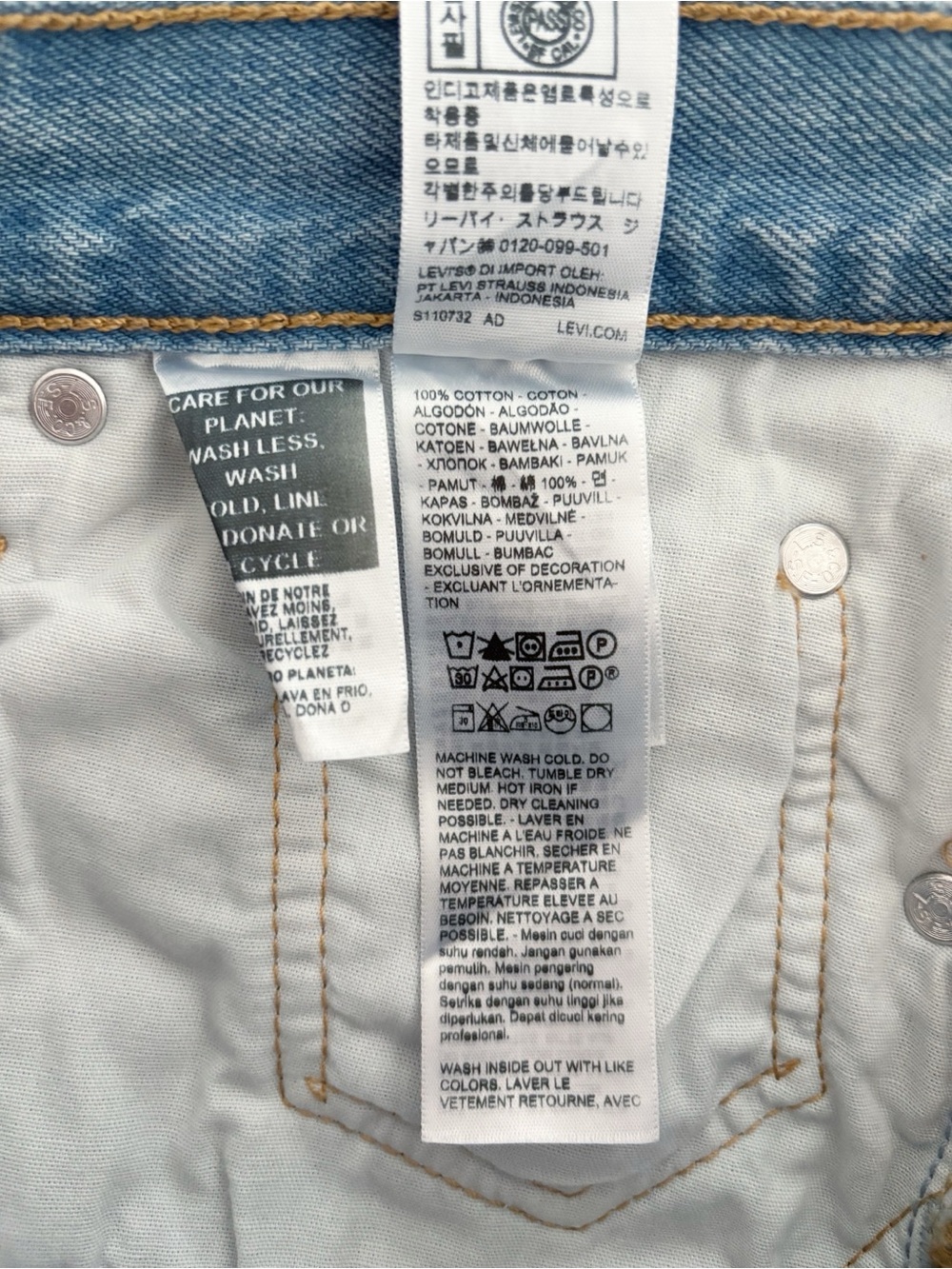 Levi’s | 501 Original Chaps Straight Leg Jeans Size 27 Medium Indigo Wash - Picture 13 of 14